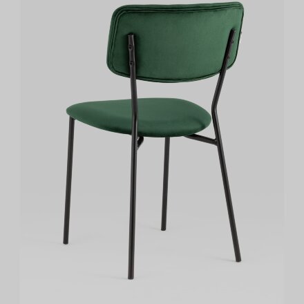 Стул Stool Group для кухни Бандо велюр зелёный черные ножки из металла 