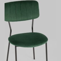 Стул Stool Group для кухни Бандо велюр зелёный черные ножки из металла
