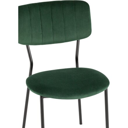 Стул Stool Group для кухни Бандо велюр зелёный черные ножки из металла 