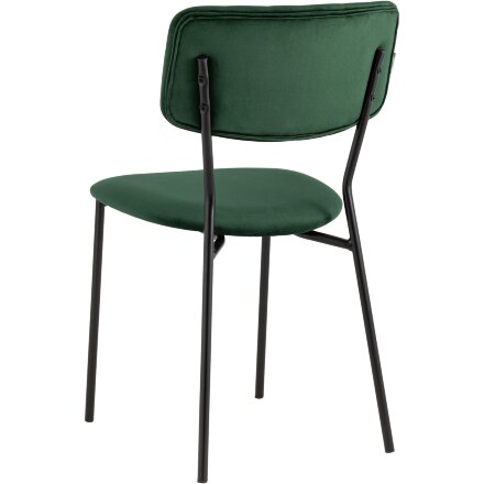 Стул Stool Group для кухни Бандо велюр зелёный черные ножки из металла 