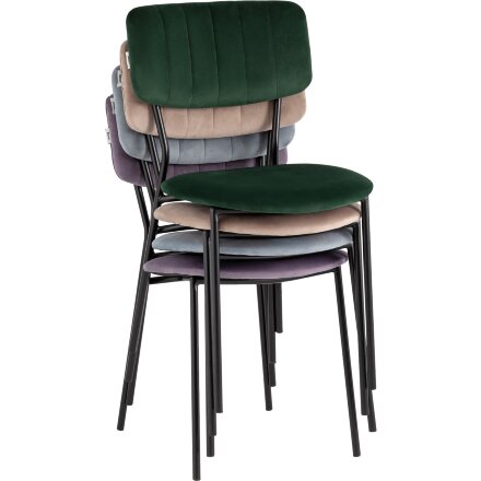 Стул Stool Group для кухни Бандо велюр зелёный черные ножки из металла 