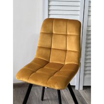 Стул CHILLI SQUARE BLUVEL-68 желтый, велюр / черный каркас М-City