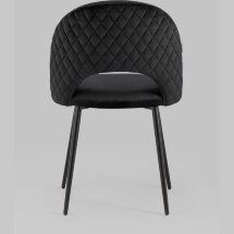 Стул Stool Group Меган велюр с ромбами черный ножки металл черные