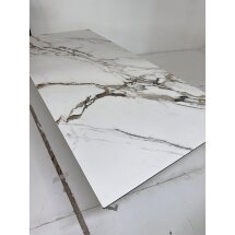 Стол ENNA 220 KL-188 Контрастный мрамор матовый, итальянская керамика/ каркас цвета шампань, ®DISAUR