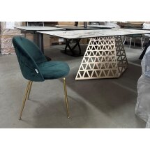 Стол ENNA 220 KL-188 Контрастный мрамор матовый, итальянская керамика/ каркас цвета шампань, ®DISAUR
