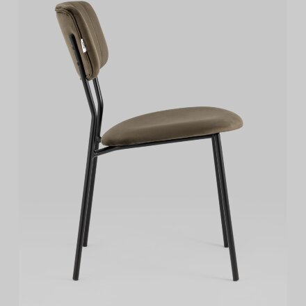 Стул Stool Group для кухни Бандо велюр коричневый черные ножки из металла 