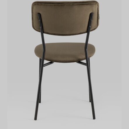 Стул Stool Group для кухни Бандо велюр коричневый черные ножки из металла 