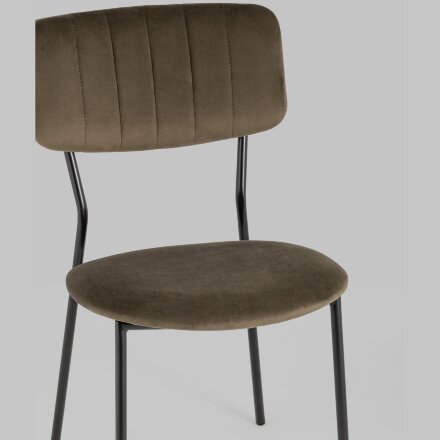 Стул Stool Group для кухни Бандо велюр коричневый черные ножки из металла 