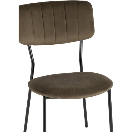 Стул Stool Group для кухни Бандо велюр коричневый черные ножки из металла 