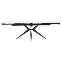 Стол FORIO 160 MATT WHITE MARBLE SOLID CERAMIC / BLACK, ®DISAUR