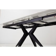 Стол FORIO 160 MATT WHITE MARBLE SOLID CERAMIC / BLACK, ®DISAUR
