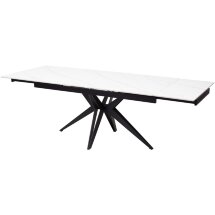 Стол FORIO 160 MATT WHITE MARBLE SOLID CERAMIC / BLACK, ®DISAUR