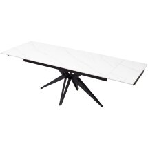 Стол FORIO 160 MATT WHITE MARBLE SOLID CERAMIC / BLACK, ®DISAUR