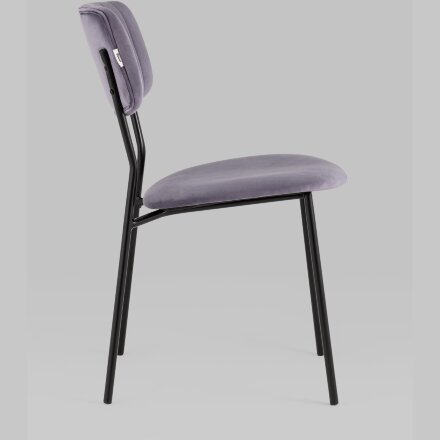 Стул Stool Group для кухни Бандо велюр пыльно-сиреневый черные ножки из металла 