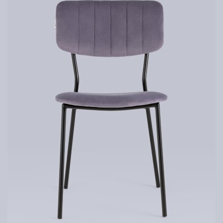 Стул Stool Group для кухни Бандо велюр пыльно-сиреневый черные ножки из металла 