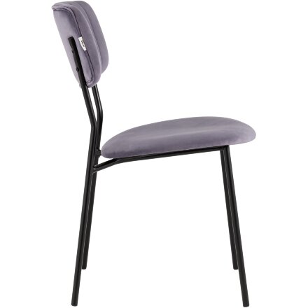 Стул Stool Group для кухни Бандо велюр пыльно-сиреневый черные ножки из металла 