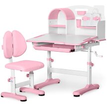 Комплект мебели  столик   стульчик  Ergokids Fresco XL pink  арт. BD-33 PN  - столешница белая / накладки на ножках розовые  коробок-1шт.