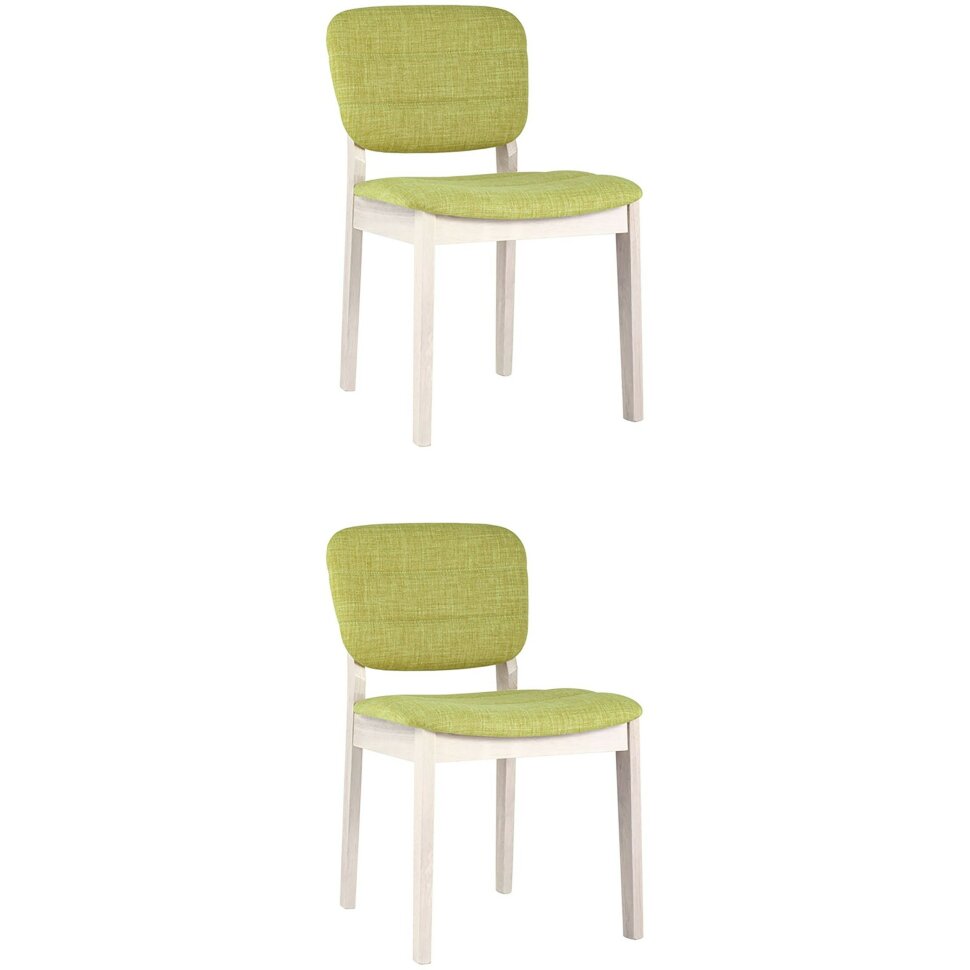 Комплект из двух стульев Stool Group FROST салатовый обеденный деревянный массив гевеи цвет беленый дуб Комплект из двух стульев Stool Group FROST салатовый обеденный деревянный массив гевеи цвет беленый дуб