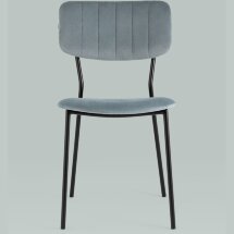 Стул Stool Group для кухни Бандо велюр серый черные ножки из металла