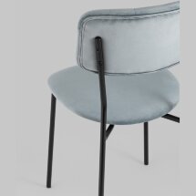 Стул Stool Group для кухни Бандо велюр серый черные ножки из металла