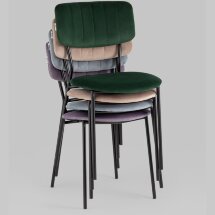 Стул Stool Group для кухни Бандо велюр серый черные ножки из металла