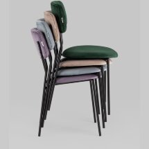 Стул Stool Group для кухни Бандо велюр серый черные ножки из металла