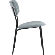 Стул Stool Group для кухни Бандо велюр серый черные ножки из металла