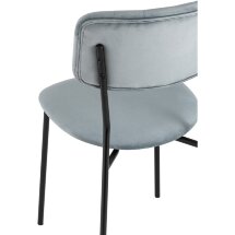 Стул Stool Group для кухни Бандо велюр серый черные ножки из металла