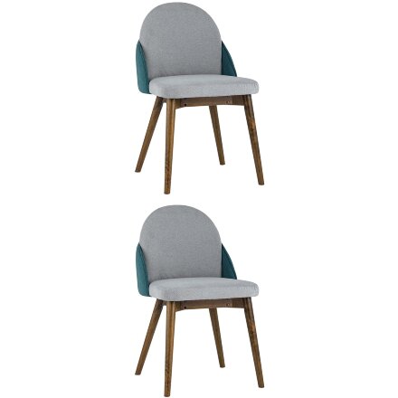 Комплект из двух стульев Stool Group HELGA светло-серый/бирюзовый обеденный 