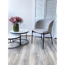 Стул DIANA BLUVEL-03 LIGHT GREY, велюр / черный каркас М-City