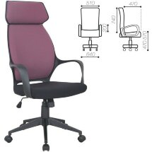 Кресло офисное BRABIX PREMIUM &quot;Galaxy EX-519&quot;, ткань, черное/терракотовое, 531570