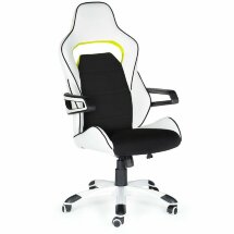 Кресло офисное / Джокер Z  / (black+white) черно-белый пластик / черная ткань / белая экокожа