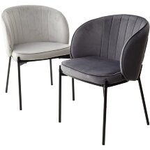 Стул DIANA BLUVEL-14 GREY, велюр / черный каркас М-City