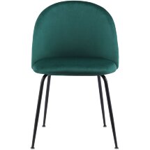 Стул Stool Group Mystere Black, зеленый обивка велюр ножки металлические черные