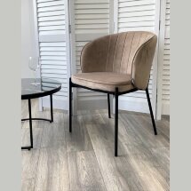 Стул DIANA BLUVEL-40 BEIGE, велюр / черный каркас М-City