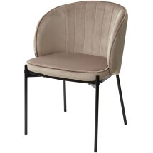 Стул DIANA BLUVEL-40 BEIGE, велюр / черный каркас М-City