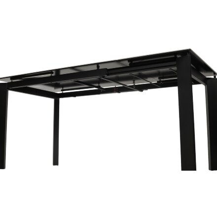 Стол CORNER 120 HIGH GLOSS STATUARIO керамика, стекло/ черный каркас, ®DISAUR 
