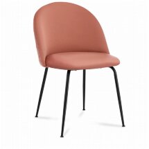 Стул Stool Group Mystere Black, розовый обивка велюр ножки металлические черные