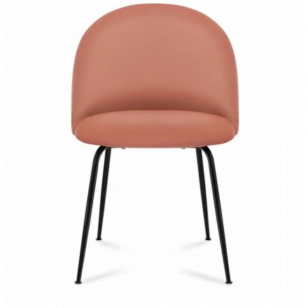 Стул Stool Group Mystere Black, розовый обивка велюр ножки металлические черные 