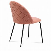 Стул Stool Group Mystere Black, розовый обивка велюр ножки металлические черные