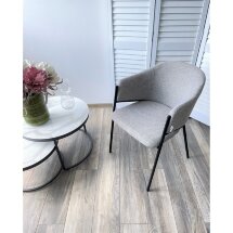 Стул DILL TRF-08 теплый серый, ткань/ черный каркас, М-City
