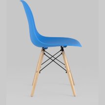 Комплект из четырех стульев Stool Group Style DSW циан, литой полипропилен, стальной каркас, натуральный массив бука