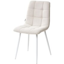 Стул CHILLI UF860-01B бежевый, ткань/белый каркас М-City
