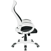 Кресло офисное BRABIX PREMIUM &quot;Genesis EX-517&quot;, пластик белый, ткань/экокожа/сетка черная, 531573
