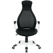 Кресло офисное BRABIX PREMIUM &quot;Genesis EX-517&quot;, пластик белый, ткань/экокожа/сетка черная, 531573
