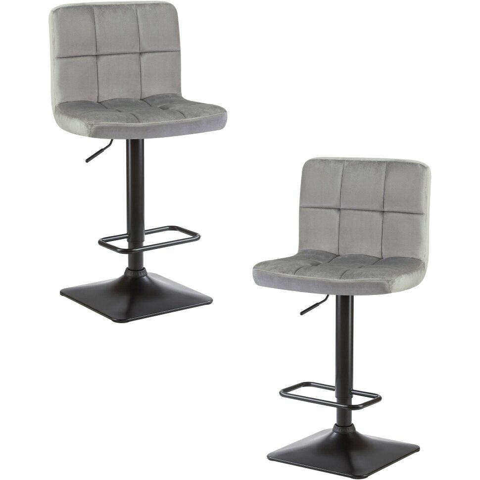 Набор 2 шт Стул барный DOBRIN DOMINIC, серый велюр (MJ9-75) Набор 2 шт Стул барный DOBRIN DOMINIC, серый велюр (MJ9-75)