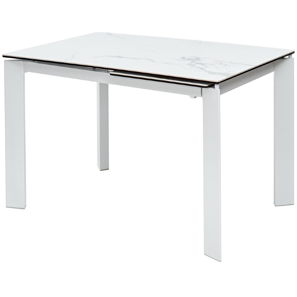 Стол CORNER 120 MATTE STATUARIO Белый мрамор матовый керамика, стекло/ белый каркас, ®DISAUR Стол CORNER 120 MATTE STATUARIO Белый мрамор матовый керамика, стекло/ белый каркас, ®DISAUR