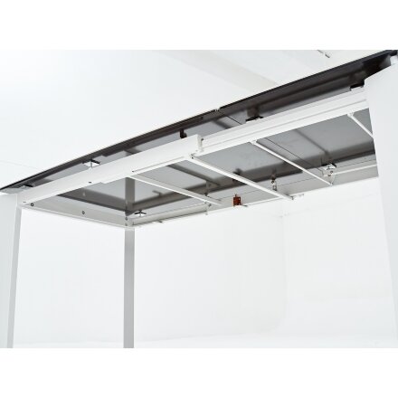 Стол CORNER 120 MATTE STATUARIO Белый мрамор матовый керамика, стекло/ белый каркас, ®DISAUR 