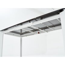 Стол CORNER 120 HIGH GLOSS STATUARIO керамика, стекло/ белый каркас, ®DISAUR