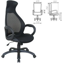 Кресло офисное BRABIX PREMIUM &quot;Genesis EX-517&quot;, пластик черный, ткань/экокожа/сетка черная, 531574
